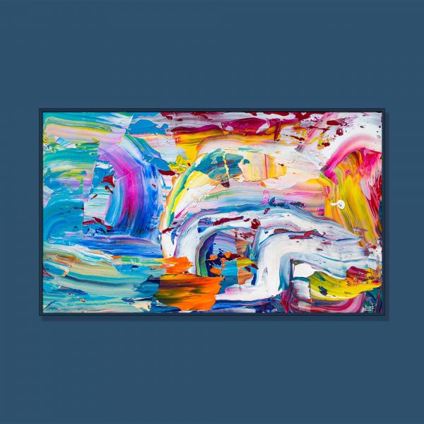 Tran Tuan Abstract Rainbow and Rain 2021 135 x 80 x 5 cm Acrylic on Canvas Painting