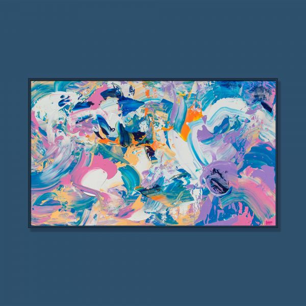 Tran Tuan Abstract Waves of Joy 2021 135 x 80 x 5 cm Acrylic on Canvas Painting