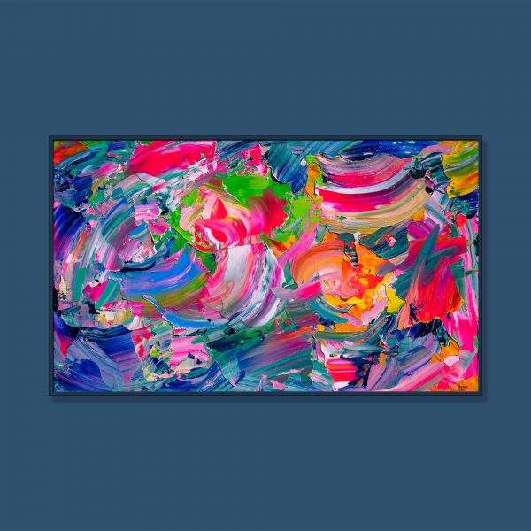 Tran Tuan Abstract Dance of Lotus 135 x 80 x 5 cm Acrylic on Canvas Painting