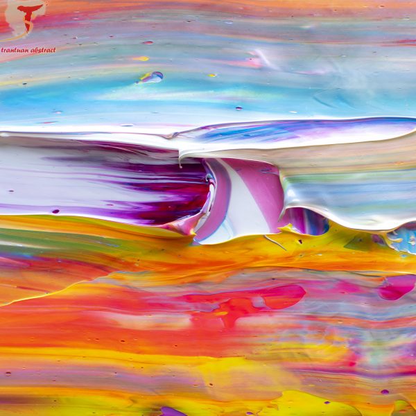 Tran Tuan Abstract Dawn on the Sea 135 x 80 x 5 cm Acrylic on Canvas Painting Detail