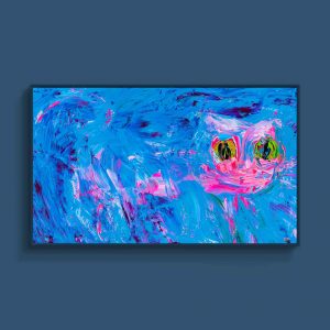 Tran Tuan Abstract Pink Cat 2021 135 x 80 x 5 cm Acrylic on Canvas Painting