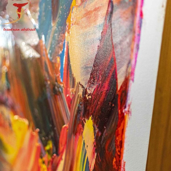 Tran Tuan Abstract Magical Light 2021 120 x 100 x 5 cm Acrylic on Canvas Painting Detail s (4)