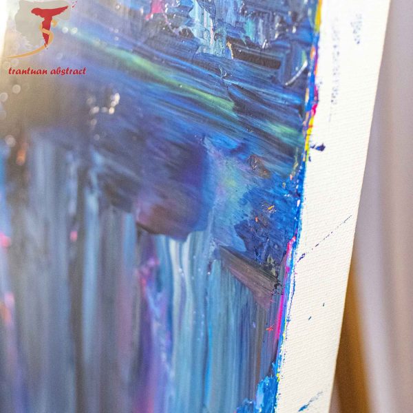 Tran Tuan Abstract Rainy Night 2021 120 x 100 x 5 cm Acrylic on Canvas Painting Detail s (4)