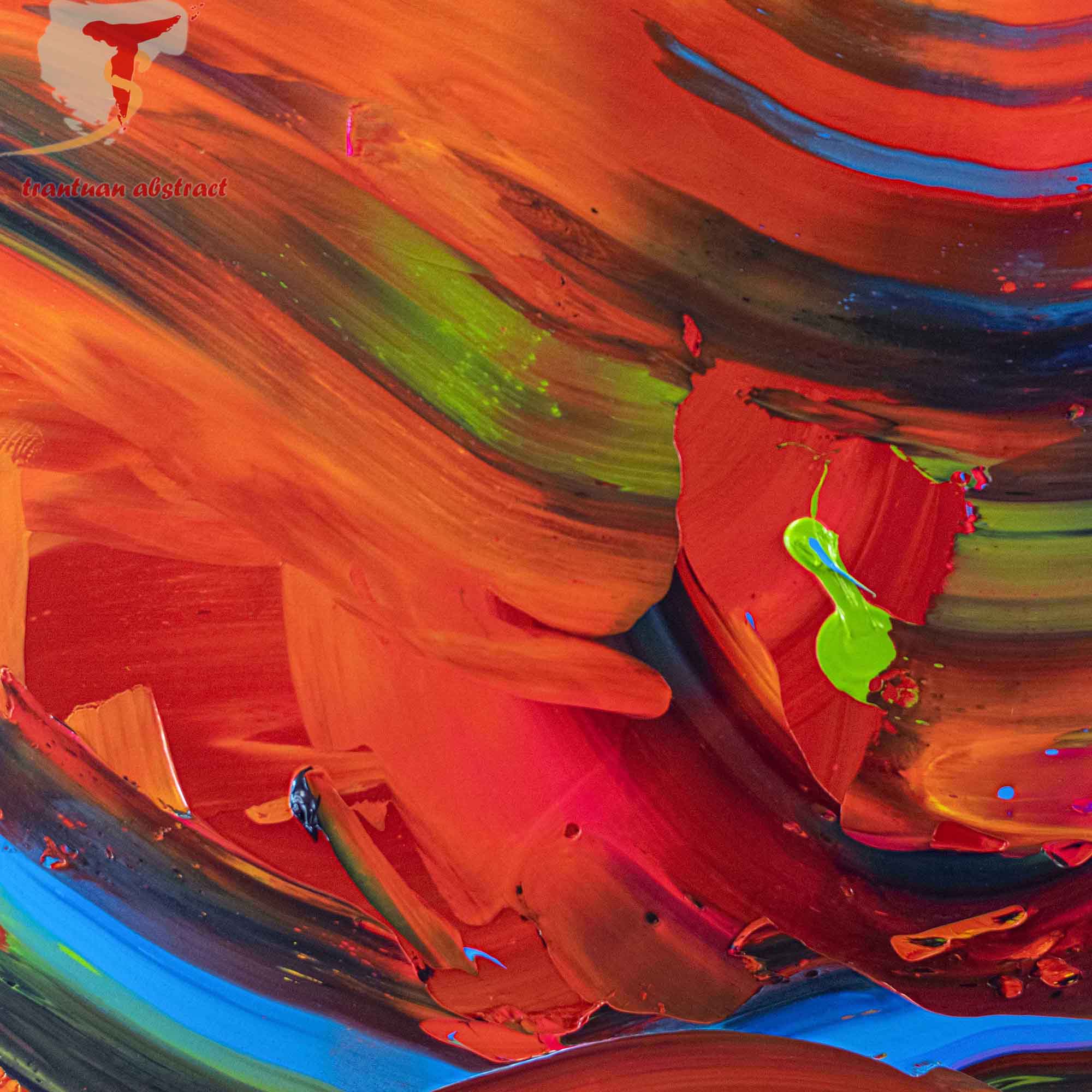 Tran Tuan Abstract Dragon Dance 2021 120 x 100 x 5 cm Acrylic on Canvas Painting Detail s (1)