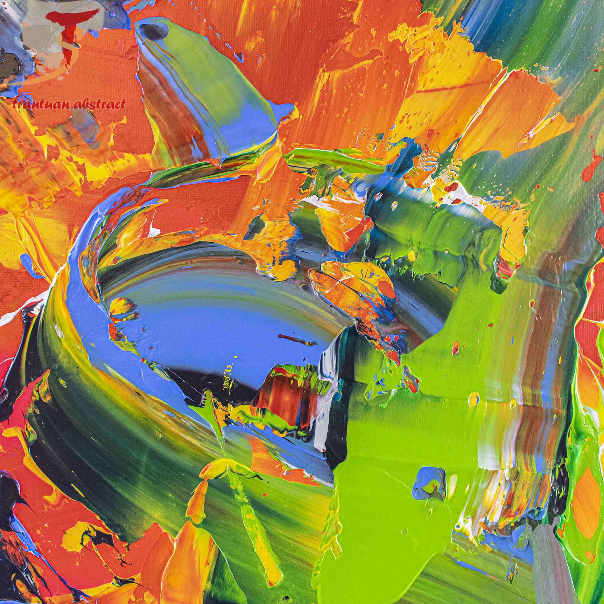 Tran Tuan Abstract Song of Summer 2021 120 x 100 x 5 cm Acrylic on Canvas Painting Detail s (1)