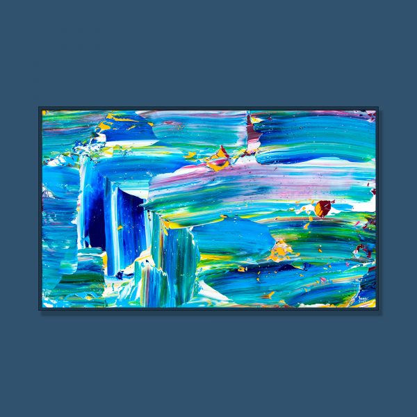 Tran Tuan Abstract Happy Blue Night 2021 135 x 80 x 5 cm Acrylic on Canvas Painting