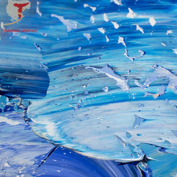 Tran Tuan Abstract Adventure of Blue Soul 2021 135 x 80 x 5 cm Acrylic on Canvas Painting Detail