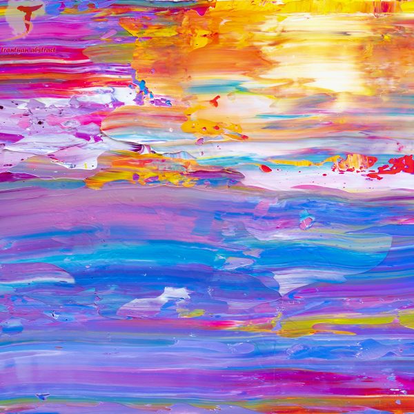 Tran Tuan Abstract Dawn on the Sea 135 x 80 x 5 cm Acrylic on Canvas Painting Detail