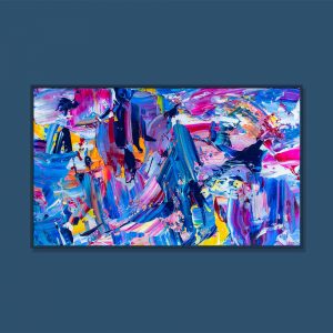 Tran Tuan Abstract Love and Sun 2021 95 x 68 x 5 cm Acrylic on Canvas Painting