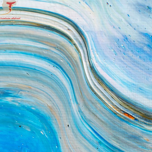 Tran Tuan Abstract Sea and Sun 135 x 80 x 5 cm Acrylic on Canvas Painting