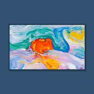 Tran Tuan Abstract Sun on the Waves 2021 135 x 80 x 5 cm Acrylic on Canvas Painting