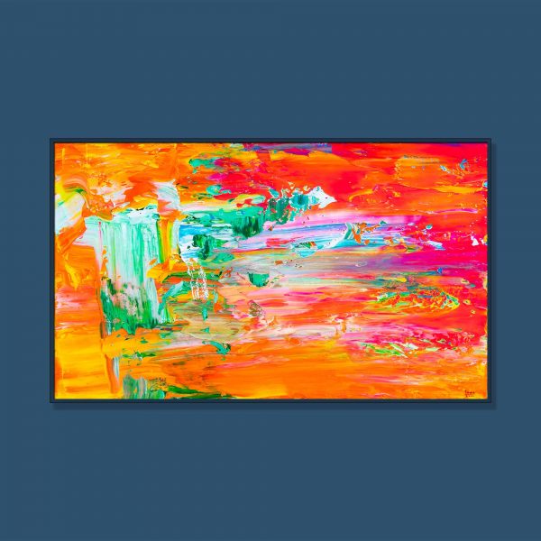 Tran Tuan Abstract Dawn on the Sea 135 x 80 x 5 cm Acrylic on Canvas Painting