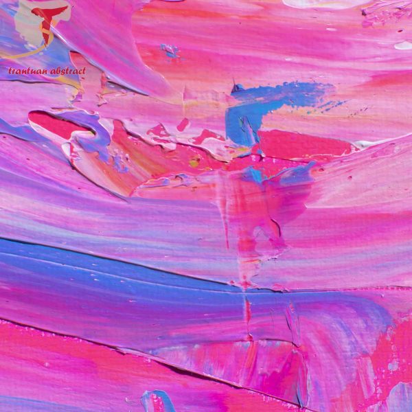 Tran Tuan Abstract Pink Cat 2021 135 x 80 x 5 cm Acrylic on Canvas Painting Detail s (12)