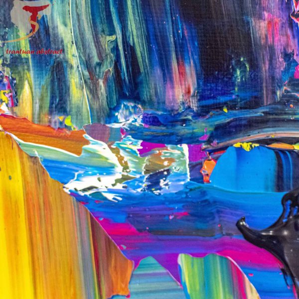 Tran Tuan Abstract Rainy Night 2021 120 x 100 x 5 cm Acrylic on Canvas Painting Detail s (25)